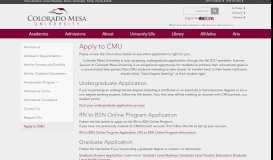 
							         Apply to CMU | Colorado Mesa University								  
							    