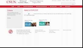 
							         Apply to CSUN EOP | California State University, Northridge								  
							    