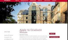 
							         Apply to Graduate House - St Paul's College								  
							    