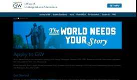 
							         Apply to GW | Undergraduate Admissions | The George Washington ...								  
							    