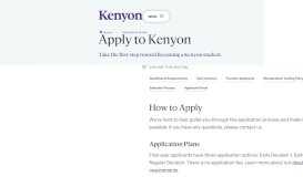 
							         Apply to Kenyon · Kenyon College								  
							    