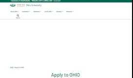 
							         Apply to OHIO | Ohio University								  
							    