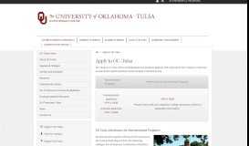 
							         Apply to OU-Tulsa - University of Oklahoma								  
							    