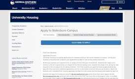 
							         Apply to Statesboro Campus | Housing | Georgia Southern University								  
							    