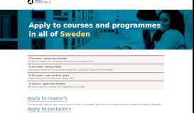 
							         Apply to Swedish universities, courses, and programmes: University ...								  
							    