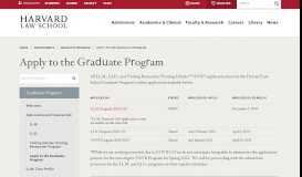
							         Apply to the Graduate Program | Harvard Law School								  
							    