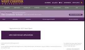 
							         Apply to The Graduate School at WCU! - West Chester University								  
							    