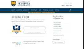 
							         Apply to the University of Northern Colorado								  
							    