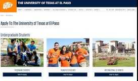 
							         Apply To The University of Texas at El Paso								  
							    