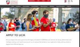
							         Apply to UCM - University of Central Missouri								  
							    