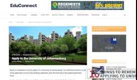 
							         Apply to UJ (University of Johannesburg) | ONLINE | EduConnect								  
							    