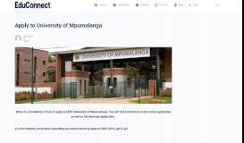 
							         Apply to UMP (University of Mpumalanga) | ONLINE ...								  
							    