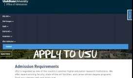 
							         Apply to Utah State University | Admissions | USU								  
							    