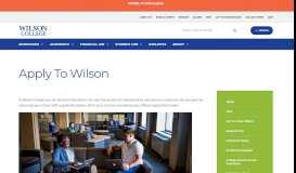 
							         Apply To Wilson | Wilson College								  
							    