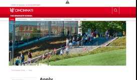 
							         Apply - UC. Graduate School - University of Cincinnati								  
							    