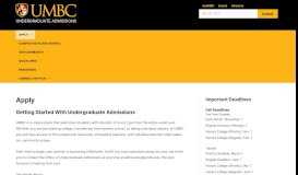 
							         Apply - UMBC: Undergraduate Admissions								  
							    