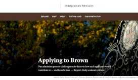 
							         Apply | Undergraduate Admission | Brown University								  
							    