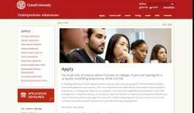 
							         Apply | Undergraduate Admissions - Cornell Admissions								  
							    