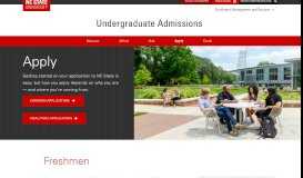 
							         Apply | Undergraduate Admissions | NC State University								  
							    
