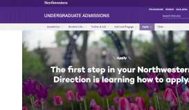 
							         Apply: Undergraduate Admissions - Northwestern University								  
							    