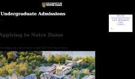 
							         Apply // Undergraduate Admissions // University of Notre Dame								  
							    
