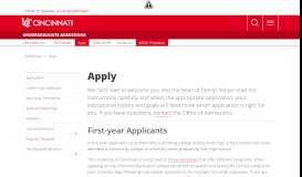 
							         Apply - University of Cincinnati								  
							    
