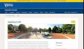 
							         Apply | University of Delaware Graduate College								  
							    