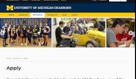 
							         Apply - University of Michigan-Dearborn								  
							    
