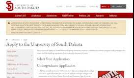 
							         Apply | USD - University of South Dakota								  
							    