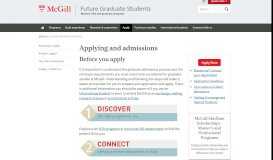 
							         Applying and admissions | Future Graduate Students - McGill University								  
							    