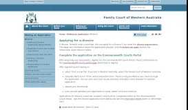 
							         Applying for a divorce - Family Court of Western Australia								  
							    