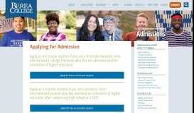 
							         Applying for Admission - Admissions - Berea College								  
							    