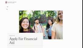 
							         Applying for Aid | Harvard College								  
							    