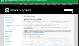 
							         Applying for Financial Aid | Peninsula College								  
							    