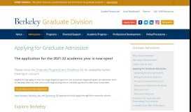 
							         Applying for Graduate Admission | Berkeley Graduate Division								  
							    