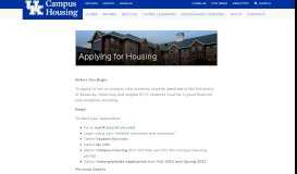 
							         Applying for Housing | UK Housing - University of Kentucky								  
							    