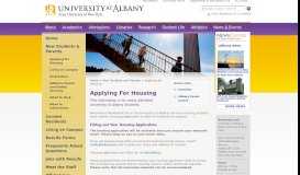
							         Applying for Housing - University at Albany - SUNY								  
							    