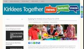 
							         Applying for Kirklees school places for 2019? - Kirklees Together								  
							    