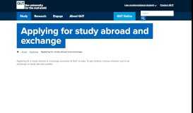 
							         Applying for study abroad and exchange - QUT								  
							    