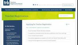 
							         Applying for Teacher Registration - Teachers Registration Board of ...								  
							    