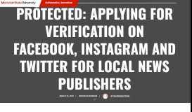 
							         Applying for verification on Facebook, Instagram and Twitter for local ...								  
							    