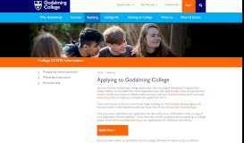 
							         Applying | Godalming College								  
							    