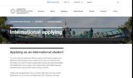 
							         Applying - London Metropolitan University								  
							    