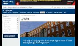 
							         Applying | Study | Imperial College London								  
							    