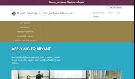 
							         Applying to Bryant | Bryant University Admission								  
							    