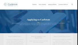 
							         Applying to Carleton | Carleton Admissions - Carleton College								  
							    