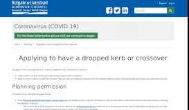 
							         Applying to have a dropped kerb or crossover - Reigate and Banstead								  
							    