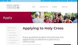 
							         Applying to Holy Cross - Holy Cross College								  
							    