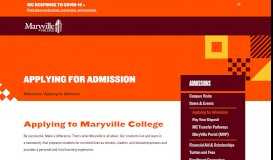 
							         Applying to Maryville College								  
							    