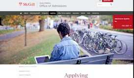 
							         Applying to Medicine | Office of Admissions - McGill University								  
							    